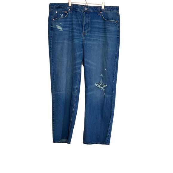 Universal Thread NWOT Mid Rise 90s Button Fly Distressed Baggy Jeans Blue Sz 18 - Picture 1 of 9
